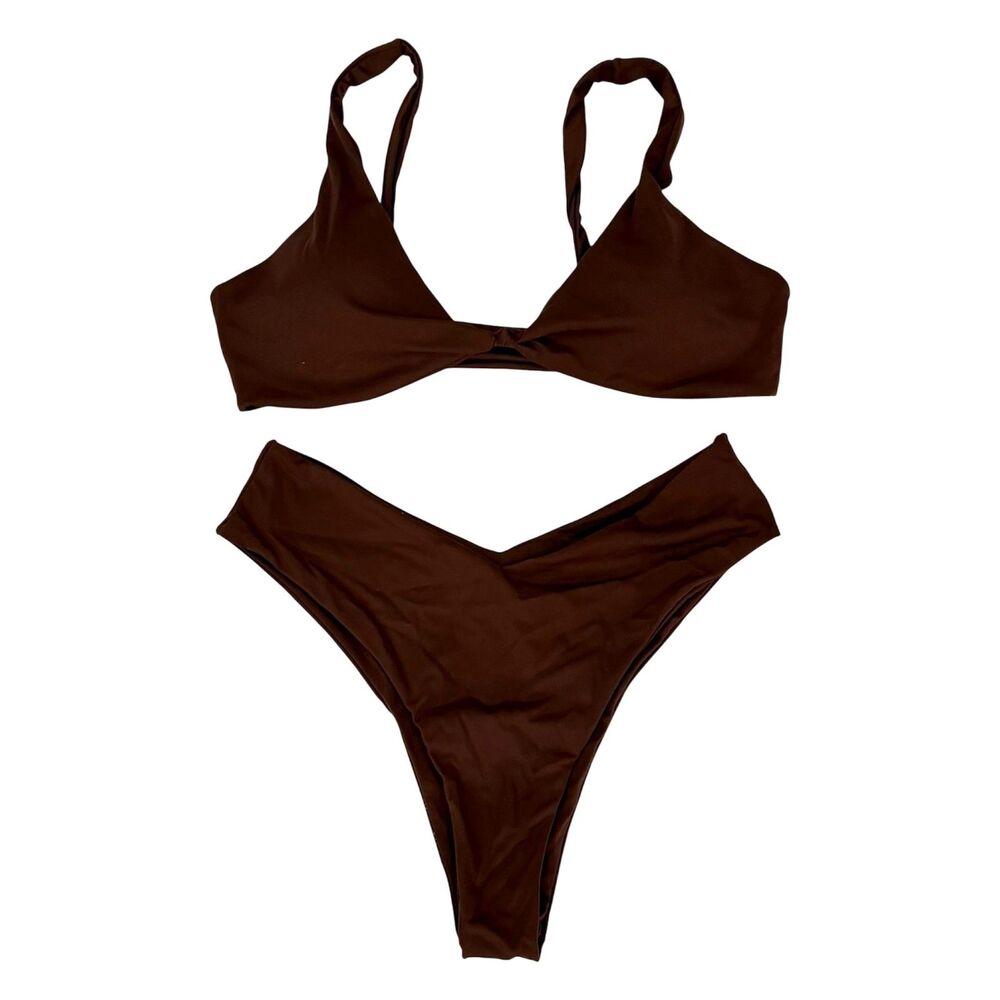 No Brand Womens Brown 2 Piece Bathing Suit Size Large